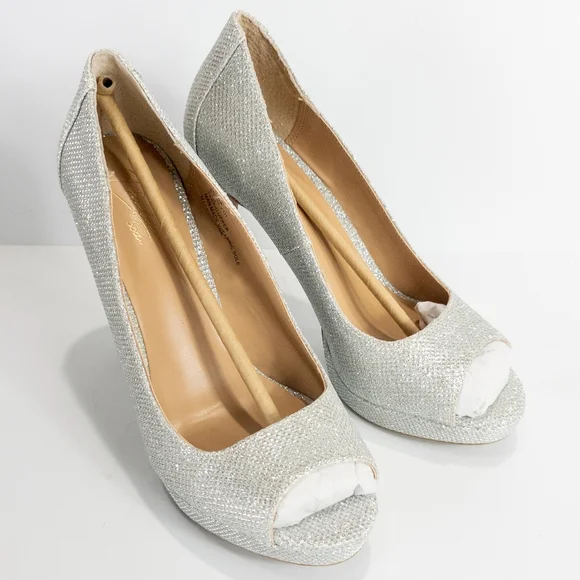 Thalia Sodi Lenna Beaded Heel Pumps Silver -7 - Picture 6 of 9